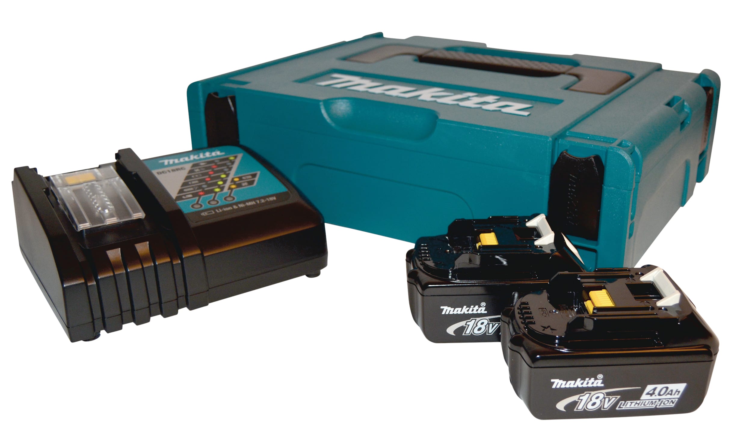 Køb Makita batterier 18 volt 2 x 18 Volt/4,0 Ah, inkl. lader 881404194