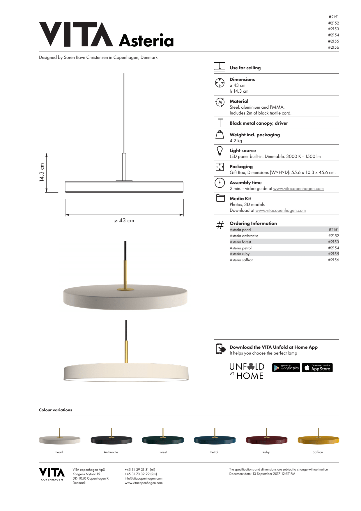Billige lamper fra kjente produsenter Mani plafond, 18W LED, Diameter 32 cm fra Nordlux