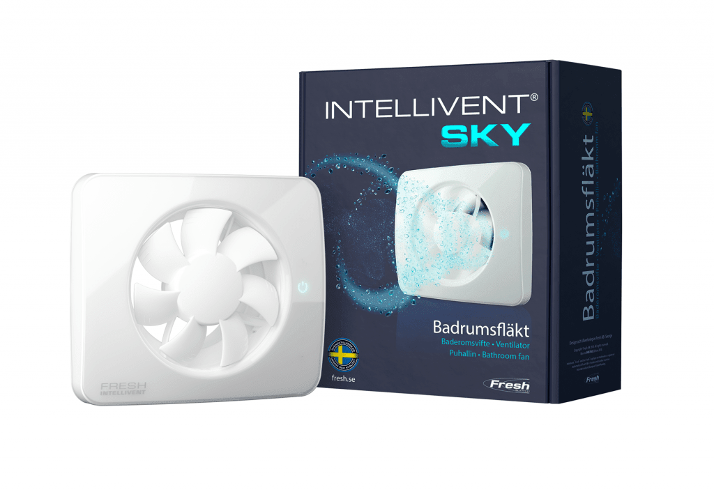 Køb Fresh Intellivent SKY Ventilator med app styring, Ø100125 mm, Hvid