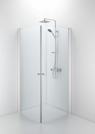 Køb ifö space lige dør m/knopgreb 80 x 185 cm, klart glas/hvid ... Yderdør badeværelse