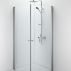 Contura Shower Space brusedør, 72 cm, klart glas, aluminium profil
