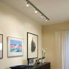 SG Zip Glas 1F skinnespot, dimtowarm, børstet stål