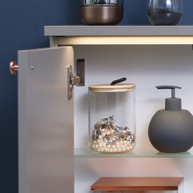 Gustavsberg Graphic topskiva med belysning, 120x20 cm, grå