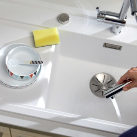 Blanco Linus-S köksblandare, utdragbar pip, krom