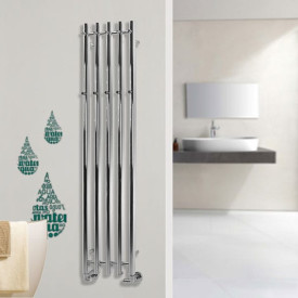 Kriss Vega håndkletørker, kombi, 33,2x142 cm, sort