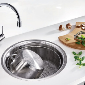 Blanco Rondosol Mikrokant kjøkkenvask, Ø44,8 cm, rustfritt stål