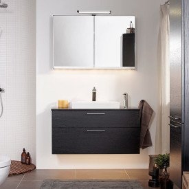 Gustavsberg Artic spegelskåp med belysning, 99,4x66,2 cm, svart ek