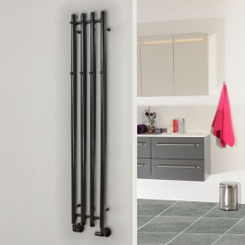 Kriss Vega håndkletørker, kombi, 25,7x142 cm, sort