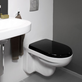 Gustavsberg Artic/Hygienic Flush toalettsits, soft close, snabbfäste, svart