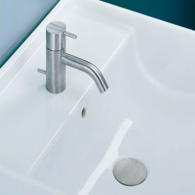 Vola HV3 servantbatteri, med bunnventil, standard grep, rustfritt stål