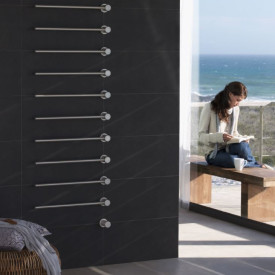 Vola handdukstork T39, el, 10 stänger, børstet krom