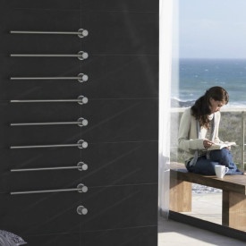 Vola handdukstork T39, el, 8 stänger, børstet krom