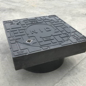 NID fast karm med dæksel, til vandmålerbrønd, til Ø400 mm opføringsrør, 12,5 ton, komposit