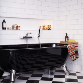 Gustavsberg 6368 badkar, 168x73 cm, svart