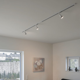 SLV Puri Track spot til 1F strømskinne, GU10, hvid med satineret glas