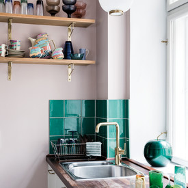 Damixa Silhouet köksblandare, diskmaskinsavstängning, polerad mässing