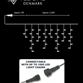 Veli Line istap lyslenke utendørs, hvit lys
