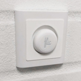 Indsats til smart button med LK Fuga Soft design ramme, koksgrå