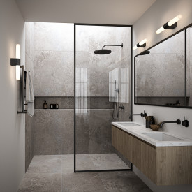 Nordlux Helva Double Basic spejllampe, sort