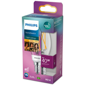 Philips SceneSwitch E14 mignonpære, 2200-2700K, 5,5W