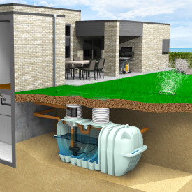 WaterCare regnvandsanlæg, til hus, 4300 liter