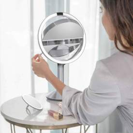 Simplehuman Trio makeup spejl med lys, dæmpbar, sensor, Ø23,2 cm, børstet rustfrit stål