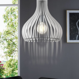 Eglo Tindori pendellampe, børstet stål, Ø38 cm