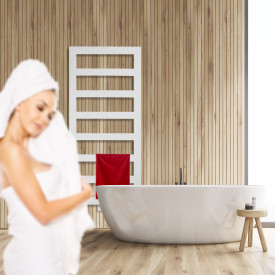 Kriss Sigma håndkletørker, vand, 60x150 cm, matt hvit