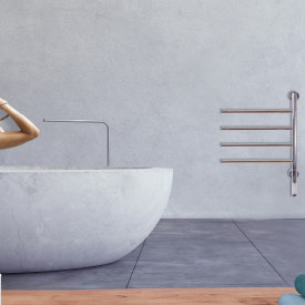 Kriss Tinto håndkletørker, el, 63x45 cm, polert rustfrit stål