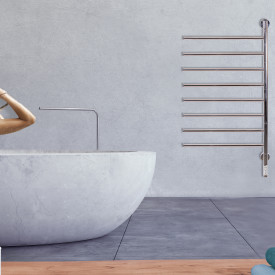 Kriss Tinto håndkletørker, el, 55x103 cm, polert rustfrit stål