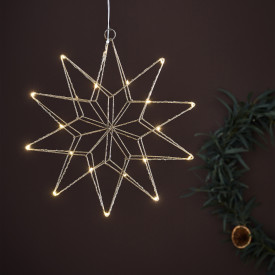 Markslöjd Gleam stjerne med lys, sølv