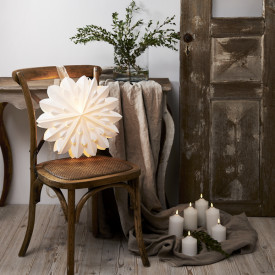 Star Trading Clipp julestjerne med lys, 60 cm, hvit