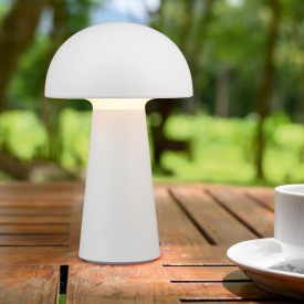 Trio Lighting Lennon genopladelig bordlampe, hvit