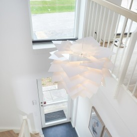 Dyberg Larsen PineApple pendellampe, hvit, Ø75 cm