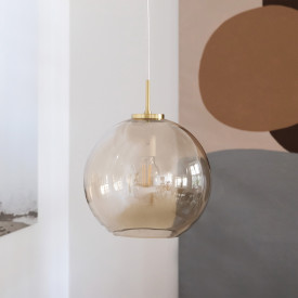 Dyberg Larsen Loop pendellampe, ravfarget, Ø25 cm