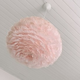 Umage Eos lampeskjerm med fjær, rosa, Ø35 cm