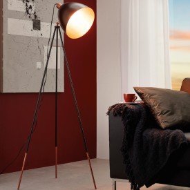 Eglo Chester gulvlampe, sort/kobber