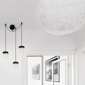 Umage Cannonball lamphållar med sladd, trio, svart