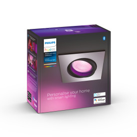 Philips Hue Centura indbygningsspot, firkantet, aluminium