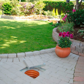 Jesmig fast karm m/dæksel til integrede fliser, passer til 600 mm opføringsrør, 12,5 ton - galvaniseret, flisetykkelse 75 mm