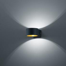 Trio Lighting Lacapo vegglampe, sort/gull