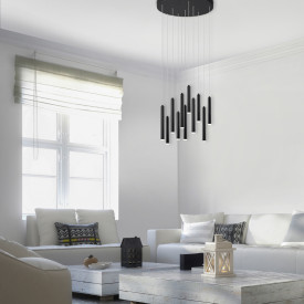 Trio Lighting Tubular klyngependel, sort