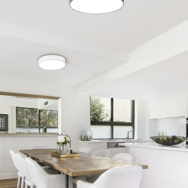 Trio Lighting Lugano taklampe, hvit, Ø60 cm