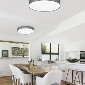 Trio Lighting Lugano taklampe, grå, Ø60 cm