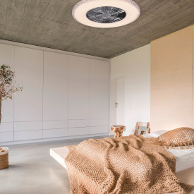 Trio Lighting Harstad taklampe, ventilator