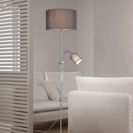 Trio Lighting Owen golvlampa, grå