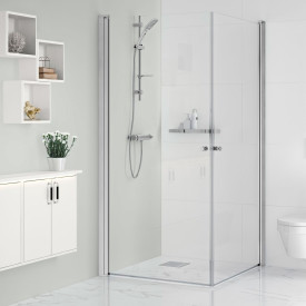 Gustavsberg Square dusjhjørne, 79x89 cm, klart glass, krom profil