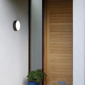 Astro Kea Round udendørs væglampe, sort, Ø25 cm