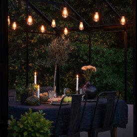 Konstsmide lyslenke utendørs, 10 ravfargede pærer