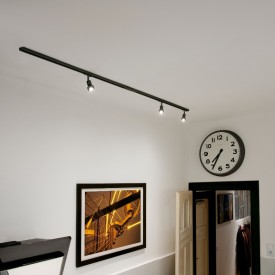 SLV Puri Track 1F strømskinne, 3 Puri skinnespots, sort